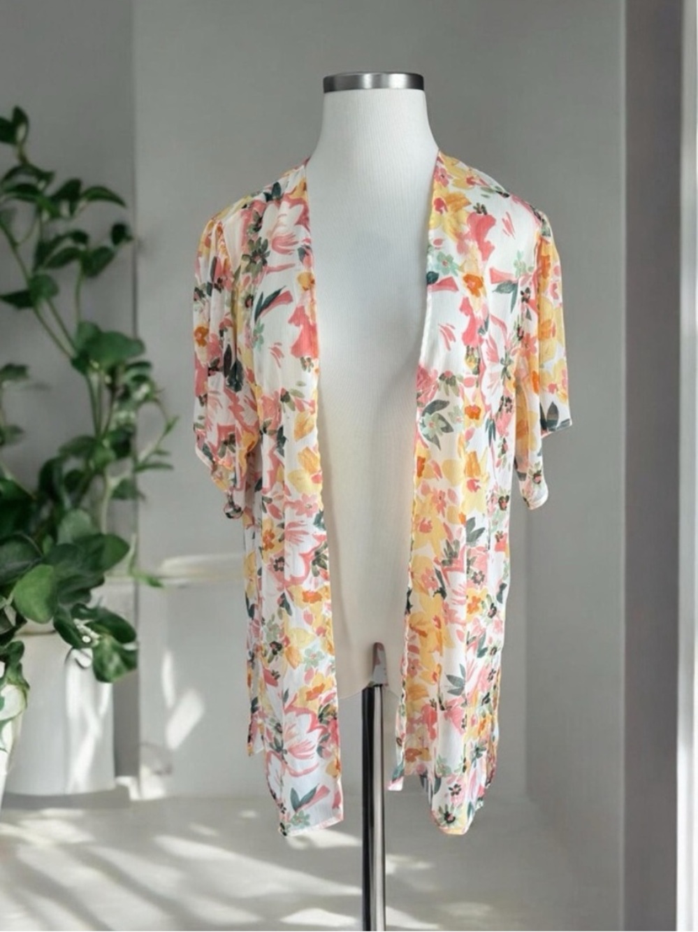 Maurices Lightweight Floral Kimono Cardigan